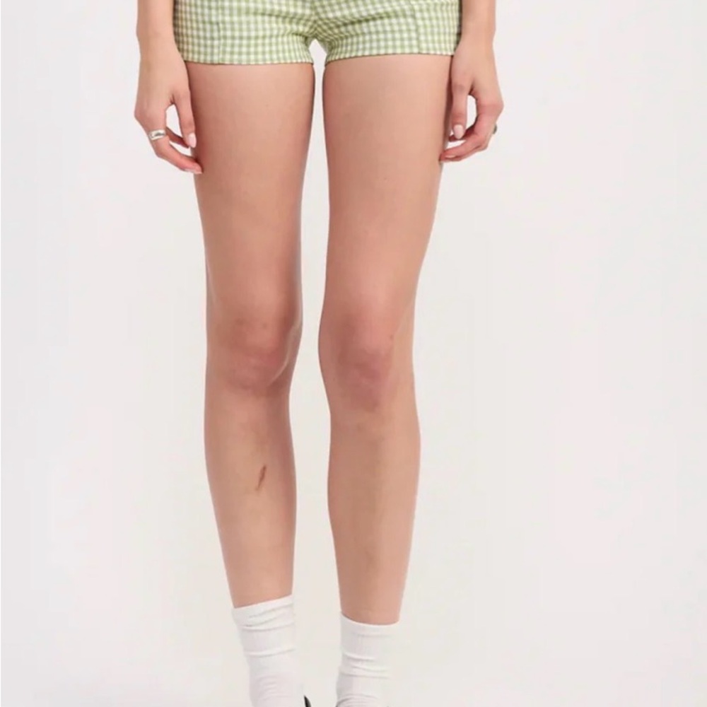 Green Gingham Women's Shorts